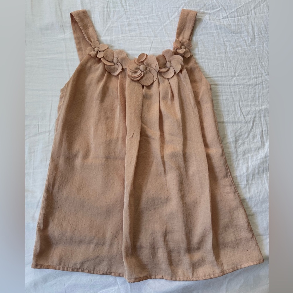 LOFT Women’s Top - Sleeveless - Soft Pink with Floral Details - XS